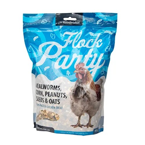Flock Party- Mealworms, Corn, Peanuts, Seeds & Oats (blue)