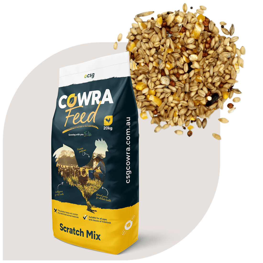 Cowra Seed & Grain Scratch Mix 20kg – Yass Valley Stockfeeds
